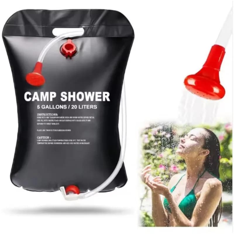 20L Solar Powered Heating Outdoor Shower Bag Large Capacity for Camping Beach Trip Portable Bath Solution Camping Traveling
