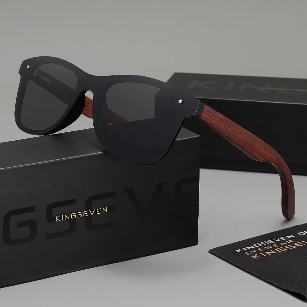 KINGSEVEN Vintage Women's Natural Bubinga Wooden Sunglasses Men's Polarized Driving Glasses Holiday Oculos de sol