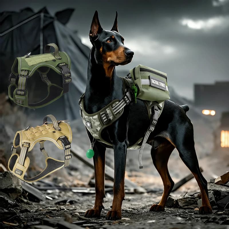 Imbracatura Tattica Resistente per Cani di Taglia Grande, Gilet Militare Multifunzionale Regolabile, Gilet da Addestramento Antiesplosione per Animali Domestici