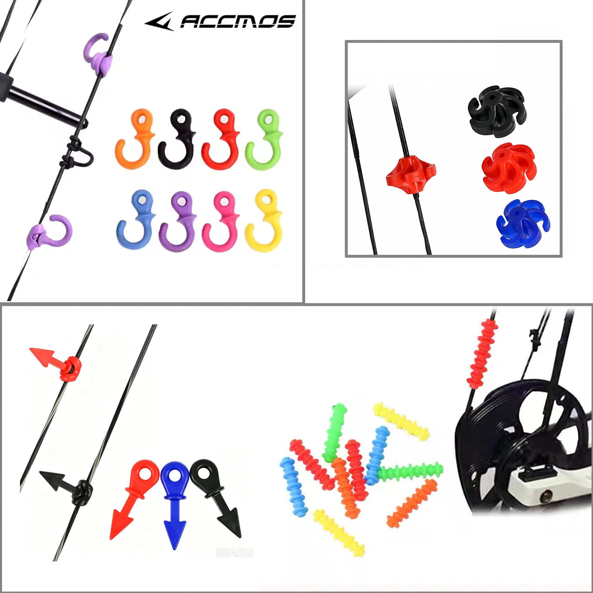 2PC/4PC Compound Bow String Stabilizer Damper Rubber Shock Absorption Vibration Reduction Target Archery Shooting Accessories