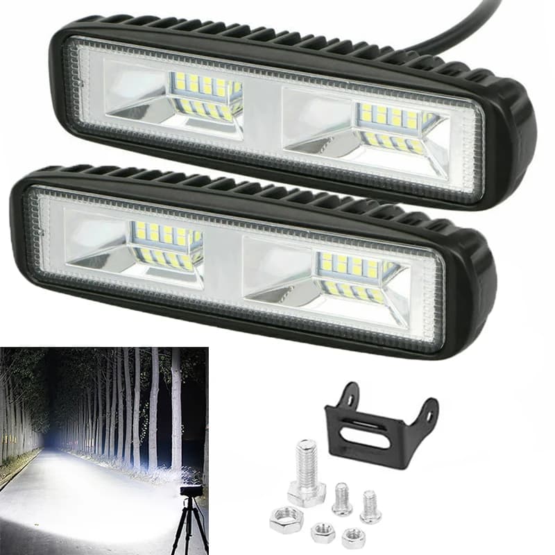 Faro da Lavoro LED 48W per Auto, Luce Spot ad Alta Luminosità, Fari Universali per Moto e Fuoristrada, Lampada di Guida DRL 12V, Accessori Auto