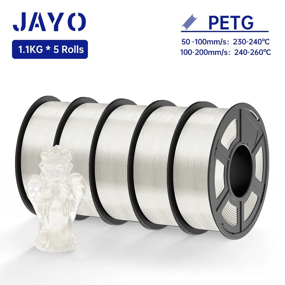 JAYO PETG/SILK/PLA PLUS/ABS/PLA 3D Printer Filament 1.75MM 5 Rolls/Set for FDM Printing Plastic DIY Gift for 3D Pen Filament