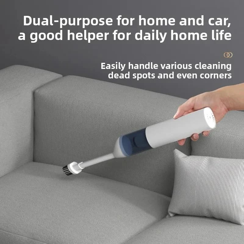 Mini Wireless Car Portable Vacuum Cleaner with Wireless Charging for Home Use and Desk