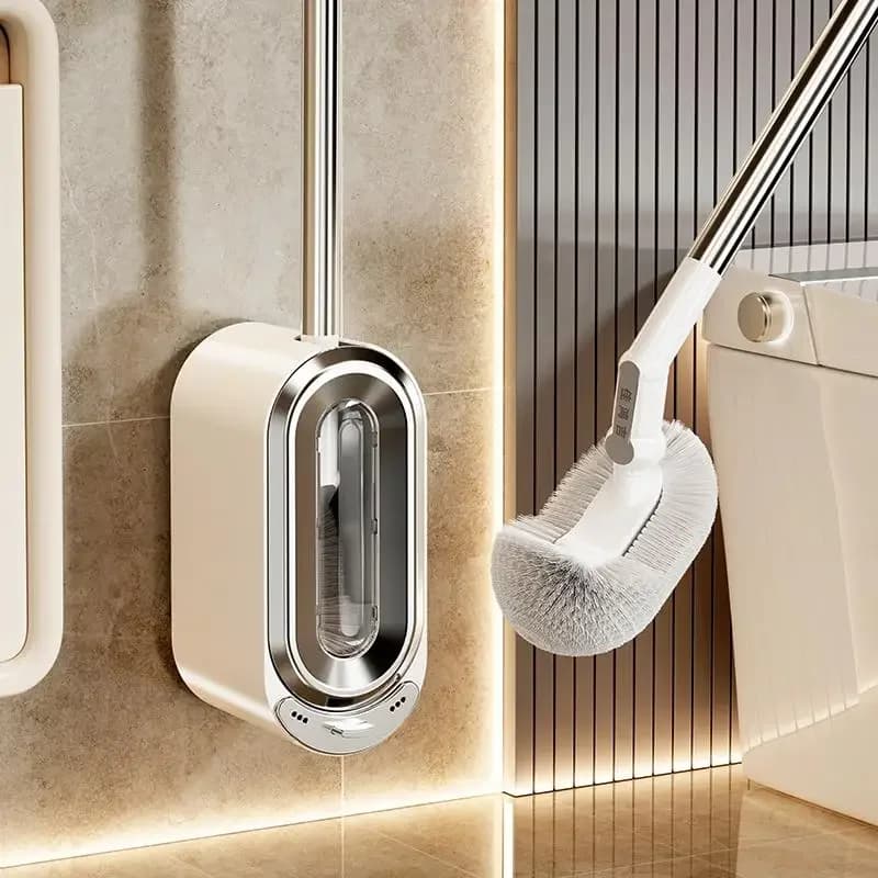 Scopino per WC in acciaio inossidabile Spazzole per pulizia bagno a 360 gradi Lavapavimenti per bagno facile da pulire Testina sostituibile