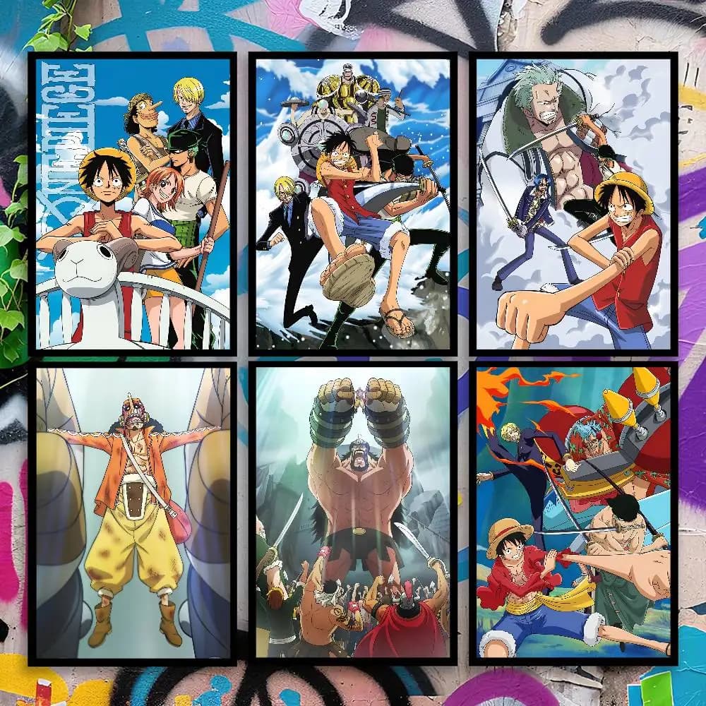Quadri su tela con stampe e poster di One Piece dal Giappone, decorazioni da parete per la cameretta dei bambini, senza cornice