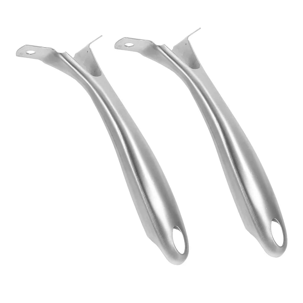 2Pcs Universal Frying Pan Handle Stainless Steel Thickened Sandblasted Pot Handle Replacement Kitchen Cookware Grip Silver