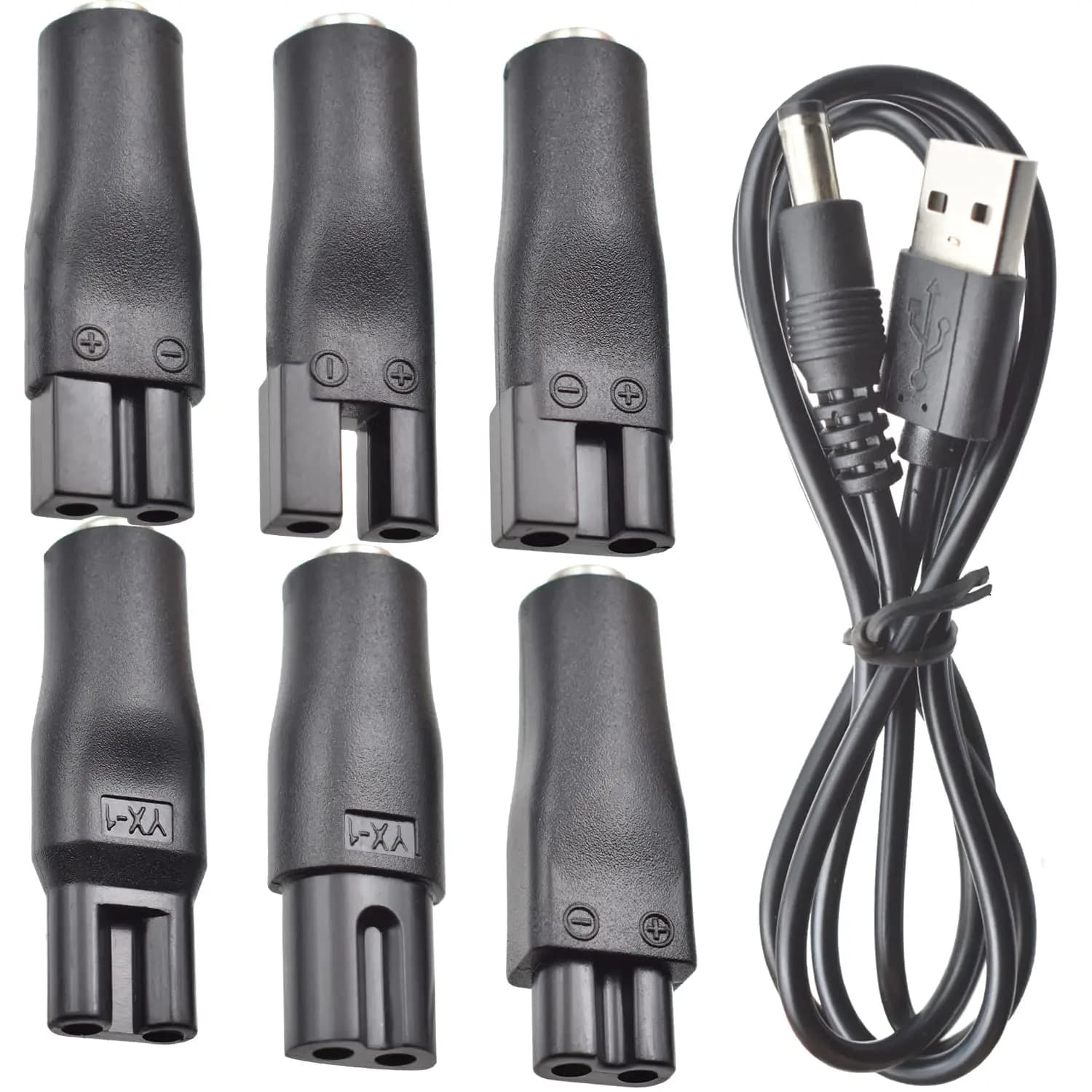 5 V USB Charger Adapter with 7-piece Replacement Power Cable, suitable for all types of electric haircuts, regulatory, razors