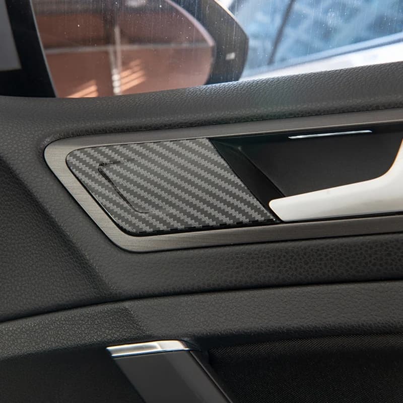 Durevole-Auto Maniglia Interna Della Porta Pannello di Copertura Trim Per Golf 7 7.5 MK 7 2014-2020 Porta Sedile Pulsante di Blocco Pannello In Fibra di Carbonio