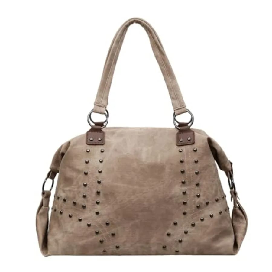 Studded Purse Trendy Faux Leather Studded Tote Handbag Top-Handle Hobo Bags Y2K Shoulder Bag Punk Purse for Women