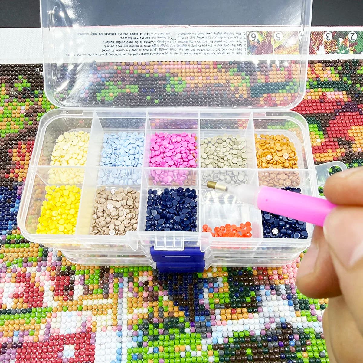 Set di 3 Contenitori Trasparenti in Plastica per Gioielli, Scatola Rettangolare con Scomparti per Perline e Diamanti