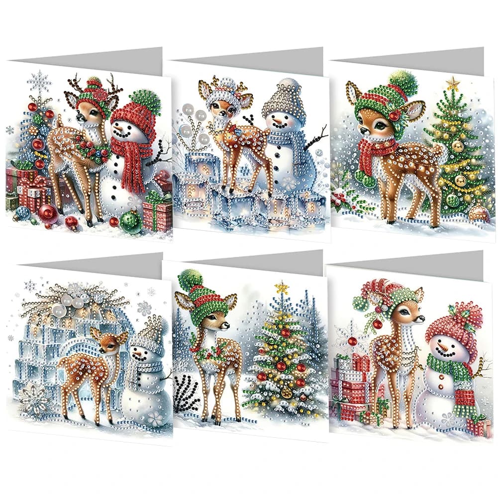 1-12Pc Christmas Diamond Handmade Card Diamond Painting Card Diamond Diamond Painting Cross Stitch Card per regali di natale
