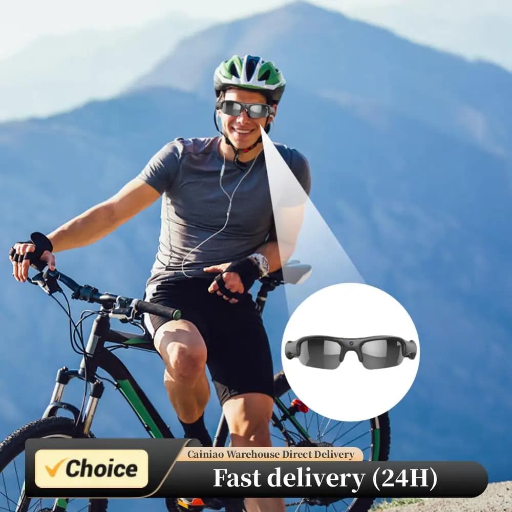 Indossabile HD 1080P Telecamera wireless Sport Occhiali da ciclismo Videocamera intelligente Protezione di sicurezza Registrazione video Smart Camera