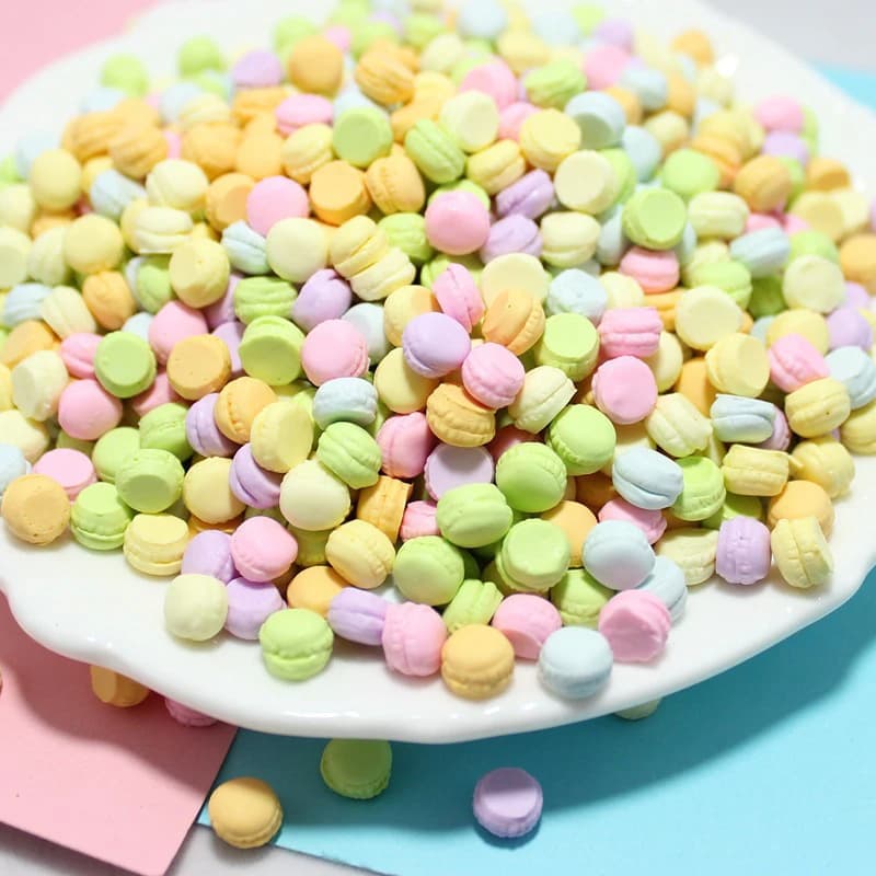 Mini macaron alimentare in miniatura per casa delle bambole da 12 pezzi/lotto per giocattoli da cucina per bambole 1/12