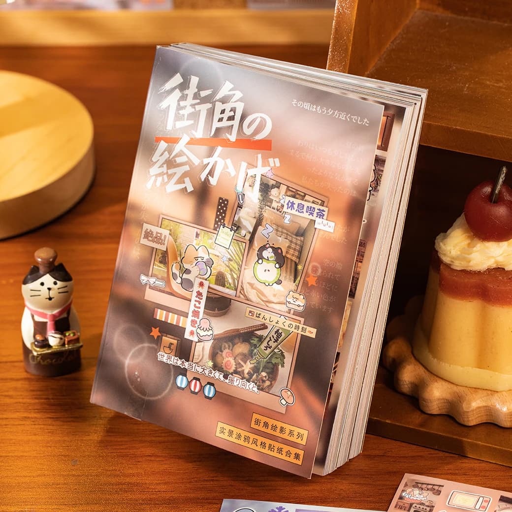 30sheets/book Street View Photo Style Sticker Book Japanese Aesthetic Scrapbook Stickers For Journal Planner DIY Decor Crafts