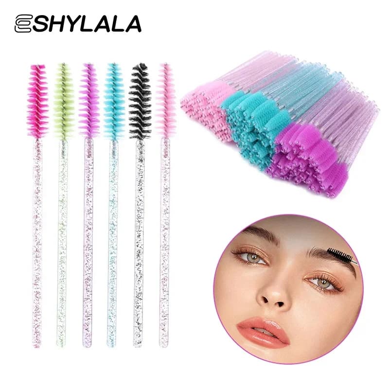 Use and Throw Crystal Eyelash Brush 50/100 Pz Eyelash Mascara Bacchette Makeup Professional Beauty Tool