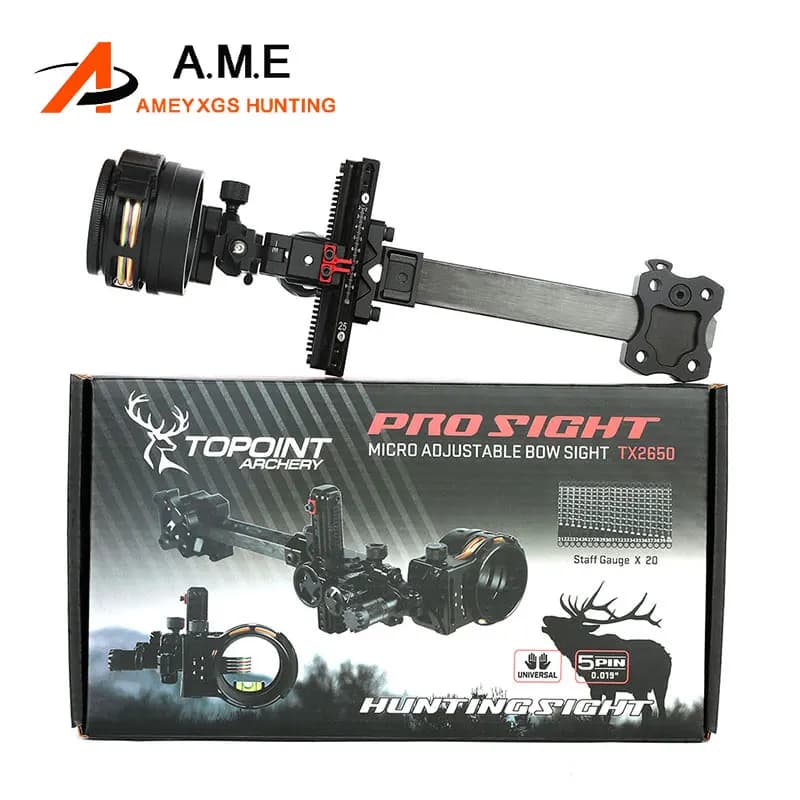 Arco composto 5 Pin Sight Tiro con l'arco 6 "Palo di prolunga in fibra di carbonio Mano sinistra/destra universale per tiro con l'arco Caccia Target Sight