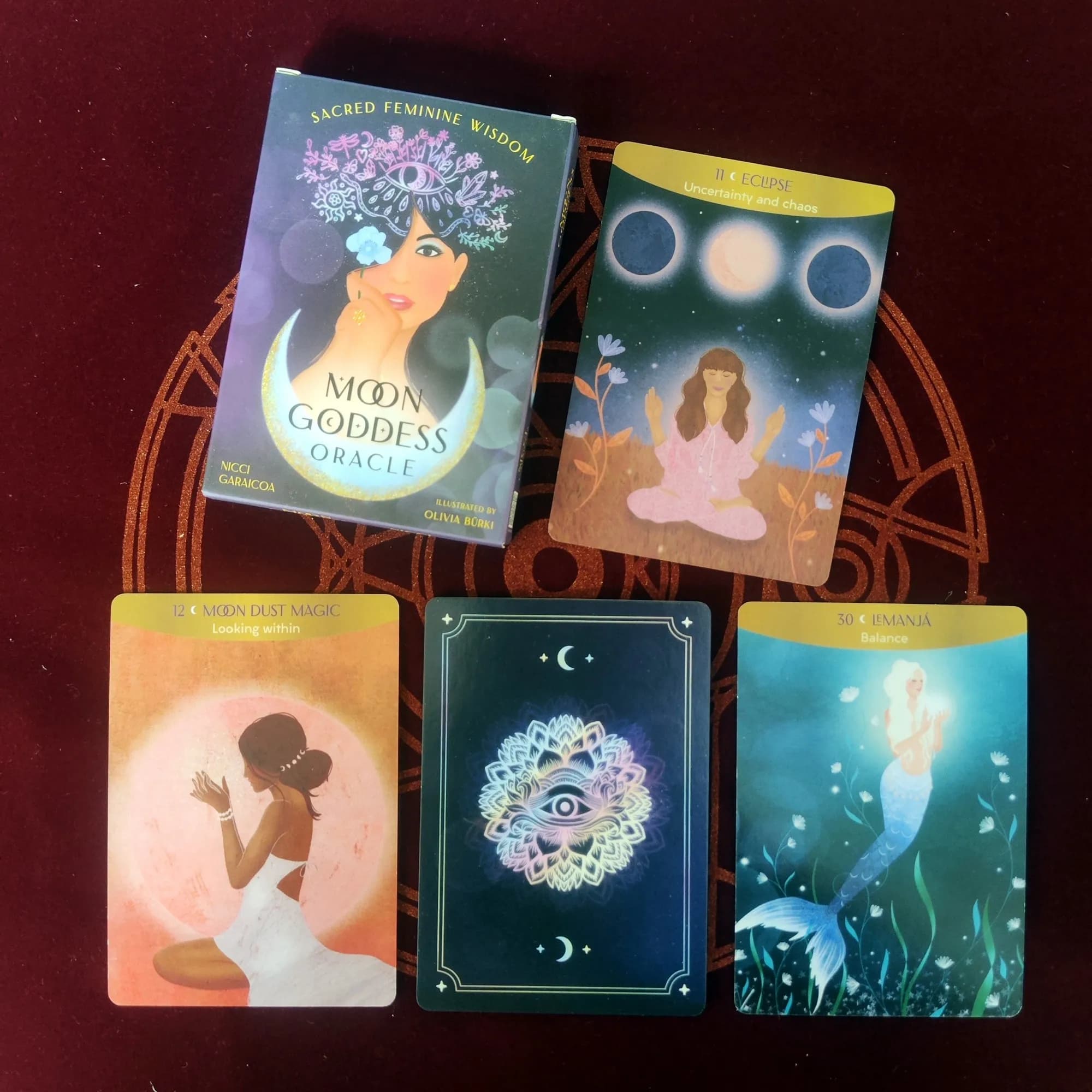 Moon Goddess Oracle 36 pezzi Carte Versione inglese Mazzo di tarocchi Divinazione Festa Divinazione Edizione Mazzo Giochi da tavolo