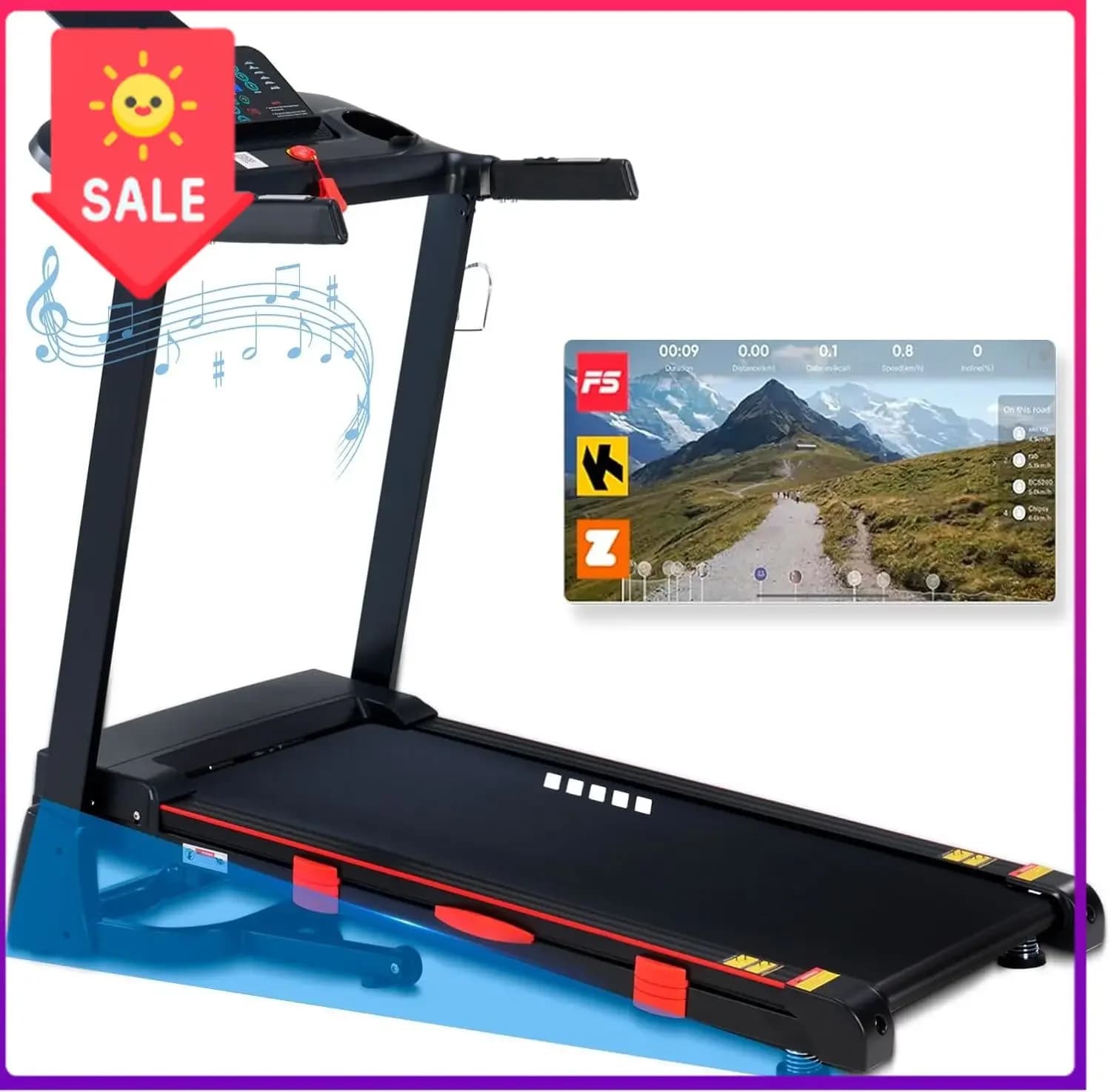 Treadmills for Home, 15% Auto Incline, Foldable, 350LB Capacity | 18-Inch Wide Running Belt; Quiet 3 HP Motor; Heavy-Duty