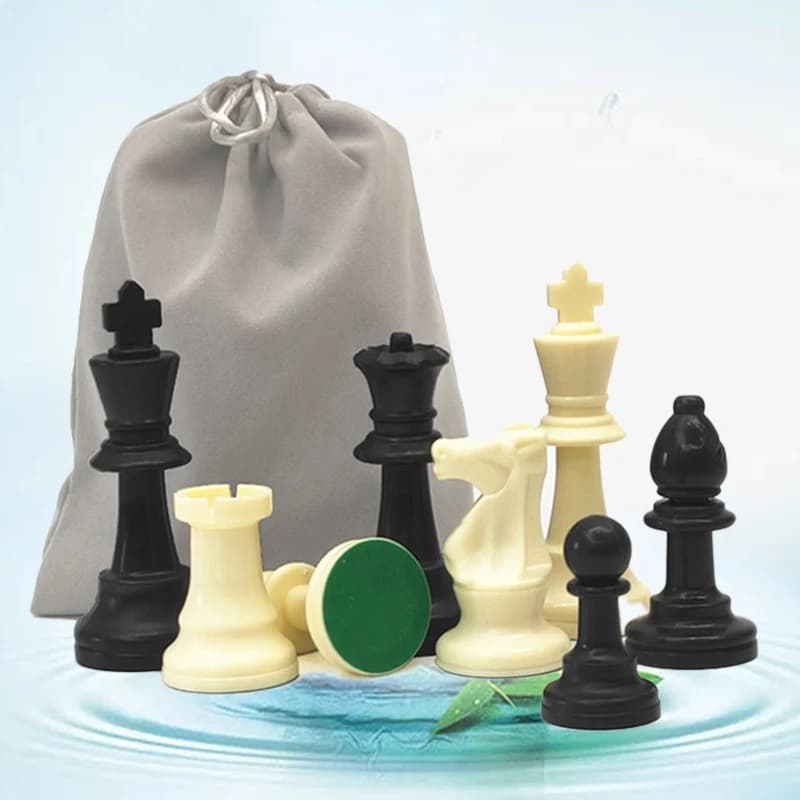 Set di scacchi in plastica, 32 pezzi King Altezza 49/64/75/95 mm Gioco di scacchi, Scacchi medievali standard Gioco da tavolo Faimly,
