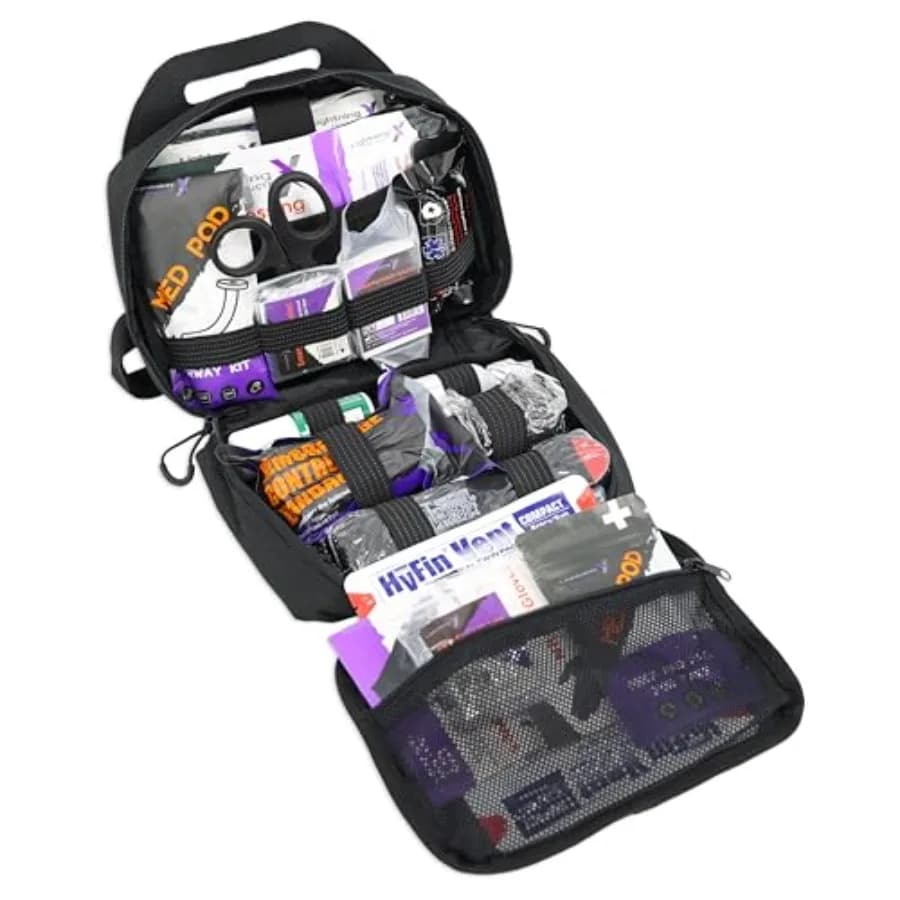 Kit IFAK Tattico per Traumi da Tiro Lightning X Rip-Away con Supporto per Poggiatesta - Nero