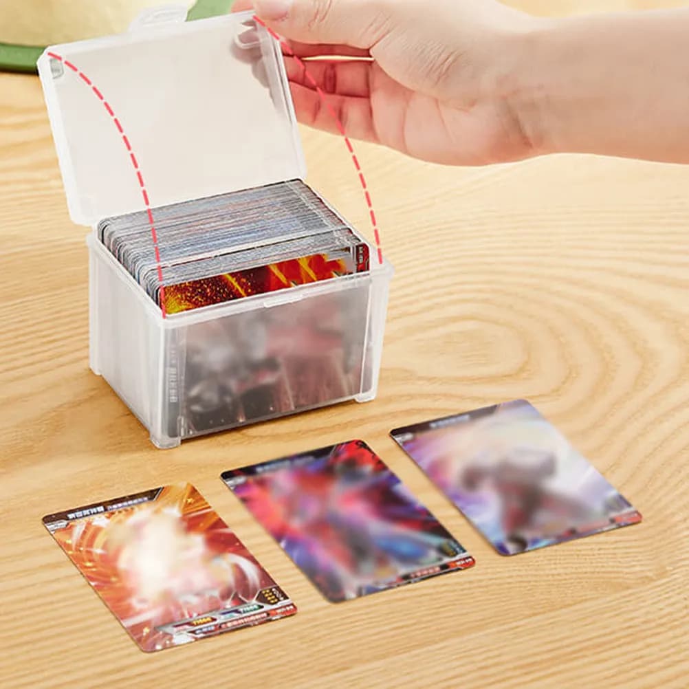 2 mini scatole portaoggetti per carte da gioco e tarocchi, custodia in plastica trasparente con piccola scatola per perline e orecchini