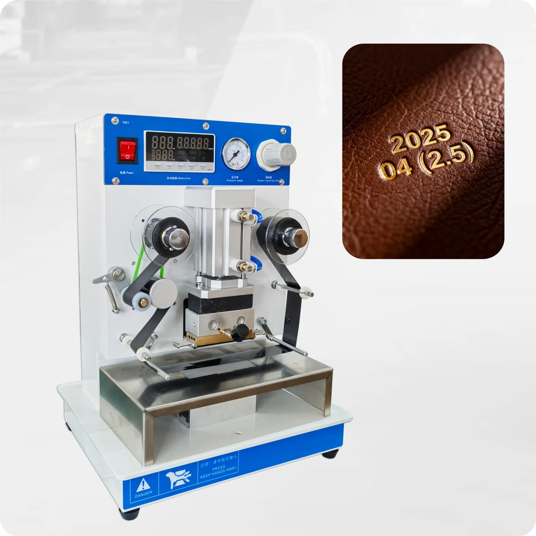 ZONYAN Sublimation Heat Press Machine Semi-Automatic Pneumatic Coding & Hot Stamping for Glass Metal Paper Cans Easy to Operate