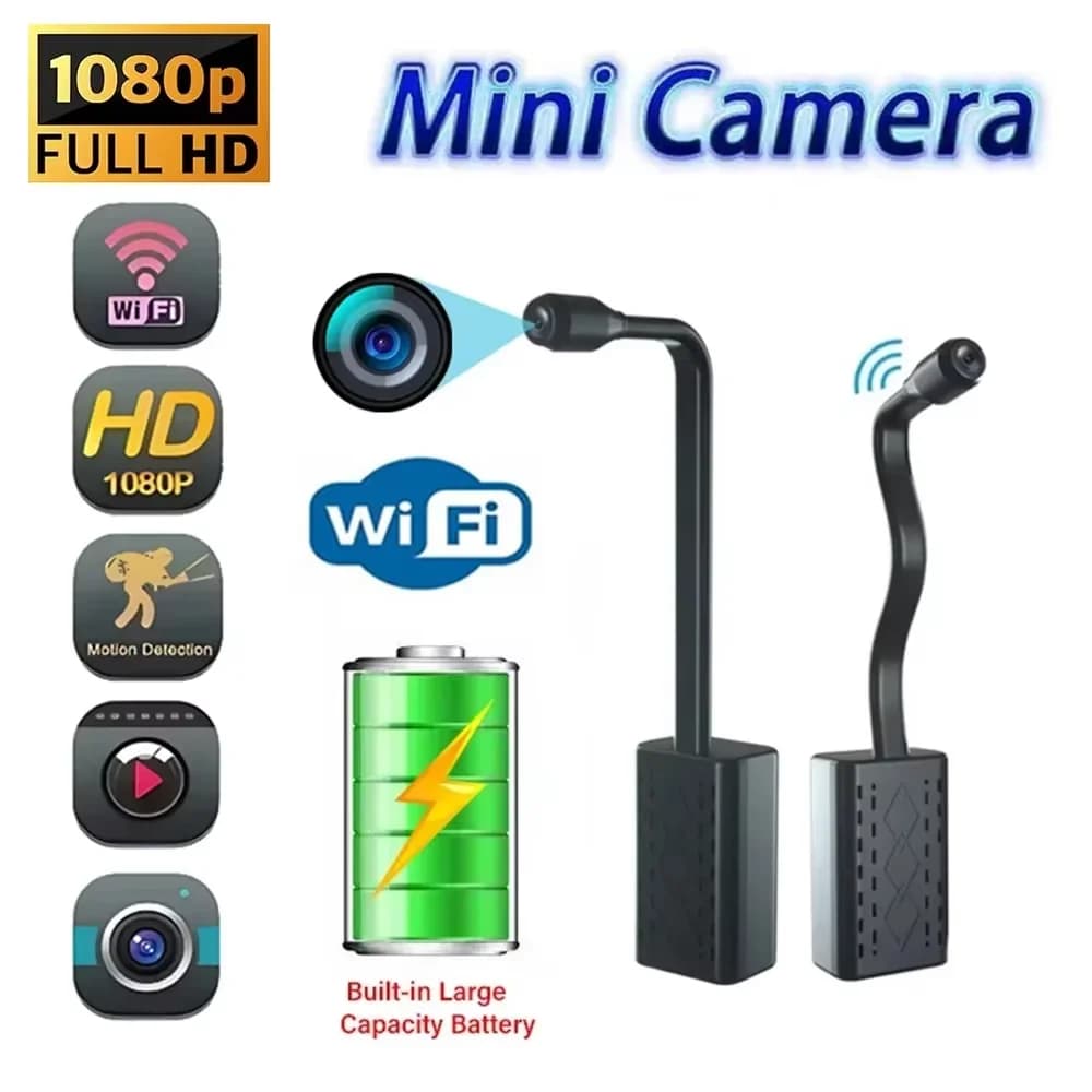 Mini Telecamera Loop Record 1080P HD Wireless WiFi con Rilevamento di Movimento per Sicurezza e Sorveglianza