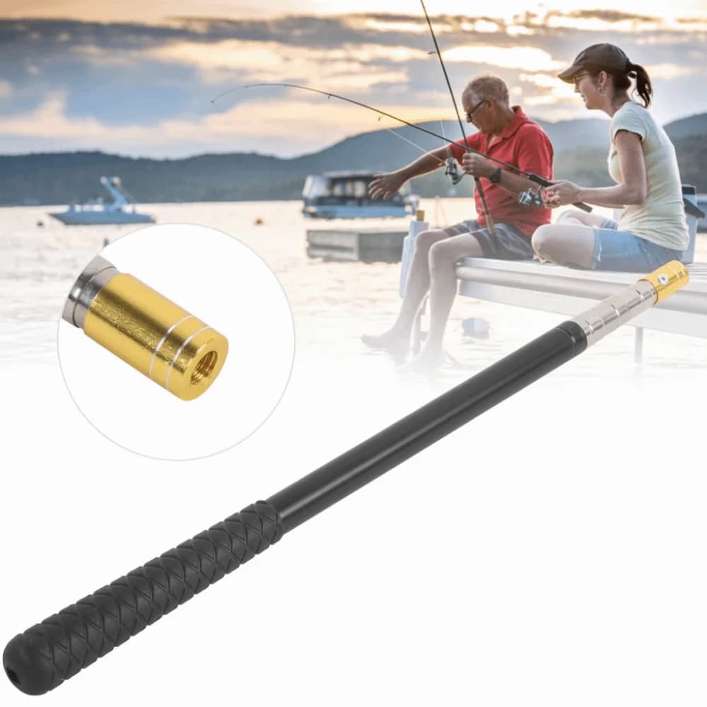 Canna da Pesca Telescopica a 5 Sezioni con Interfaccia a Vite da 8mm, Manico per Guadino in Acciaio Inossidabile