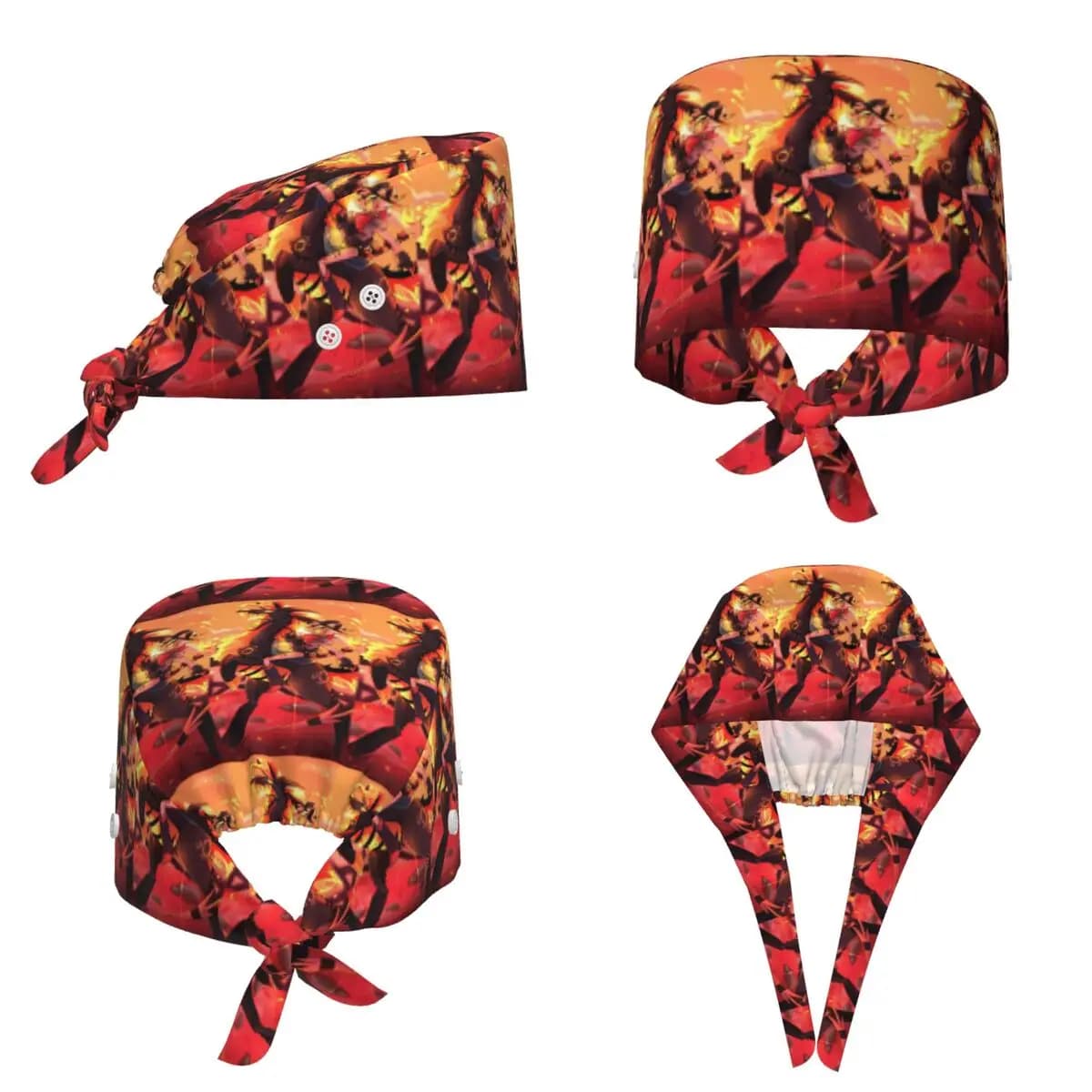 Anime Helluva Boss Striker Scrub Hat Doctor Working Surgical Cap Unisex Adjustable Nursing Caps for Dentist