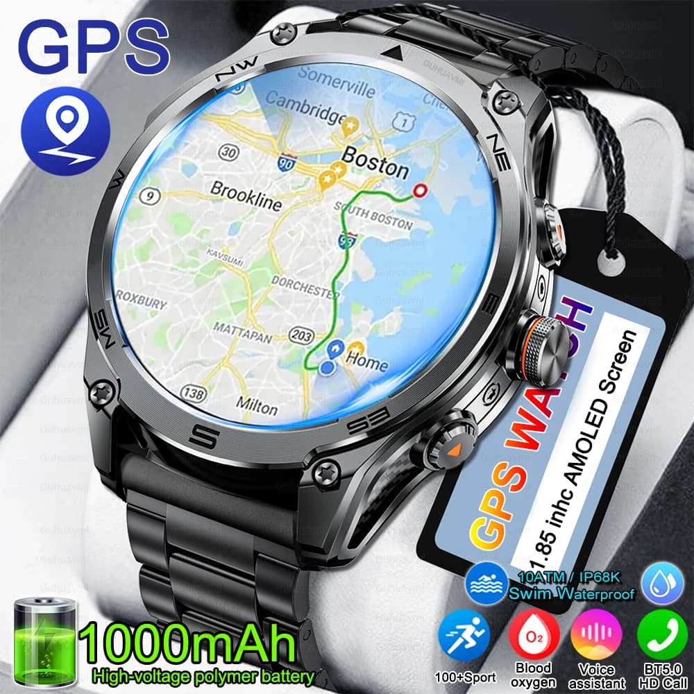 Nuovo Smartwatch Militare T-Rex 3 Ultra GPS 2026 per Uomo, Batteria 1000mAh, Impermeabile 10ATM, Bussola, Torcia, Tracker Sportivo