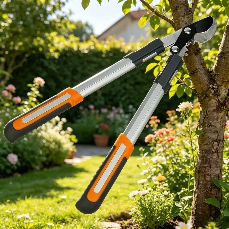 Professional Bypass Pruning Shears 49cm SK-5 Steel Blade Cuts up to 30mm Branches Gear-Operated Garden Tool