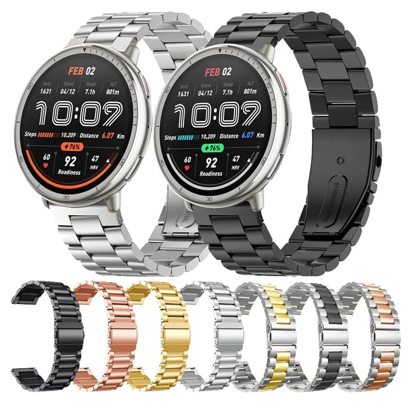 Cinturino in acciaio inossidabile per Amazfit Active 2 Smartwatch cinturino in metallo cinturino per Amazfit Active Milanese Loop Correa