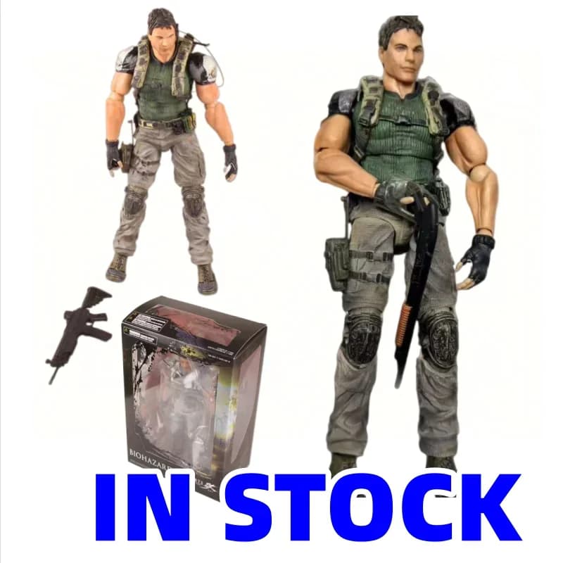 Action Figure Play Arts Kai Chris Redfield Biohazard 5, Personaggio Articolato e Movibile, Modellino da Collezione