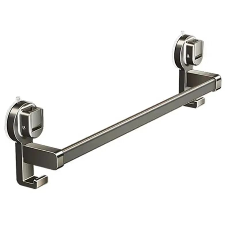 【FLASH-VENDITA!】 Portasciugamani da bagno con ventosa senza punzonatura Portasciugamani da parete grigio bipolare