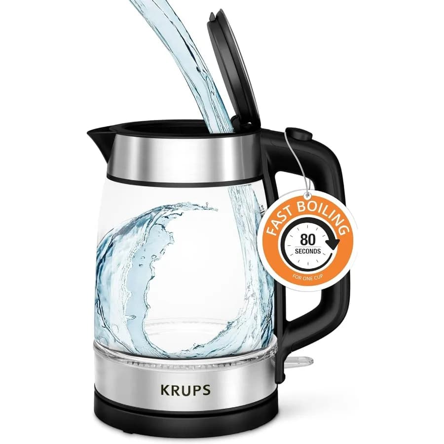 1.7L Glass Electric Kettle: Fast 1500W boiling with LED indicator, Anti-Calking filter, Automatic shutdown and Wireless Design - Boil 1