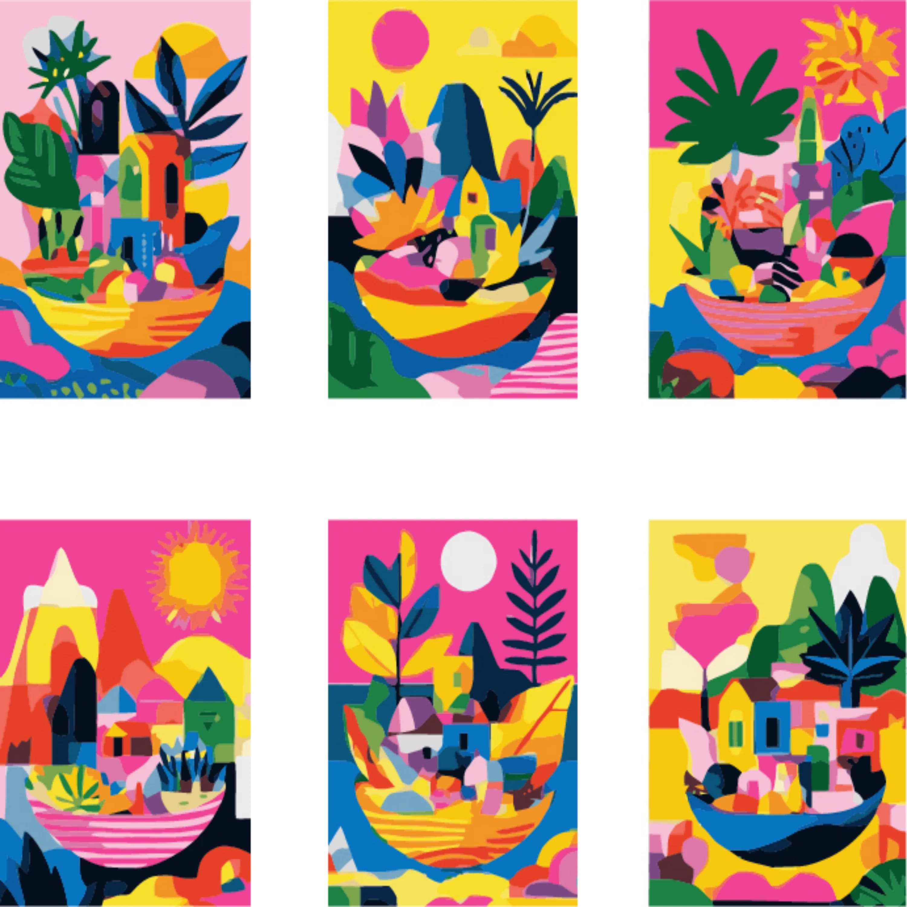 Painting By Numbers Tropical Boat Town 15x20cm Mini kit Acrylic Paint Canvas Dropshipping Portrait Family Children Photo Gift