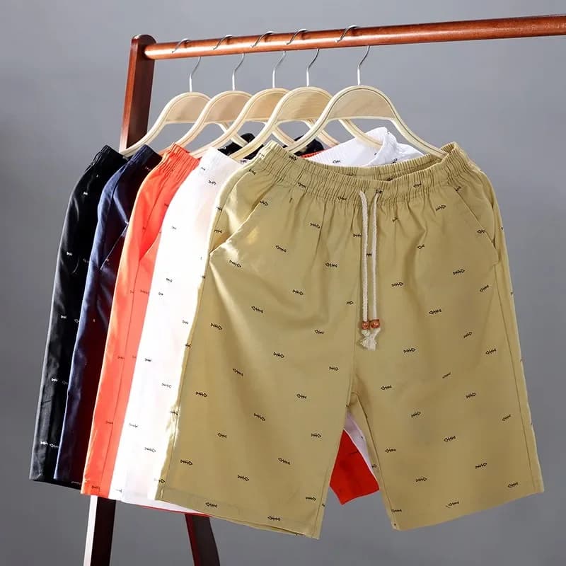 2024 Summer Men's shorts Casual Loose Cropped Trousers Sports Shorts Loose Knit Straight Casual Pants Cotton Short Pants New 4XL