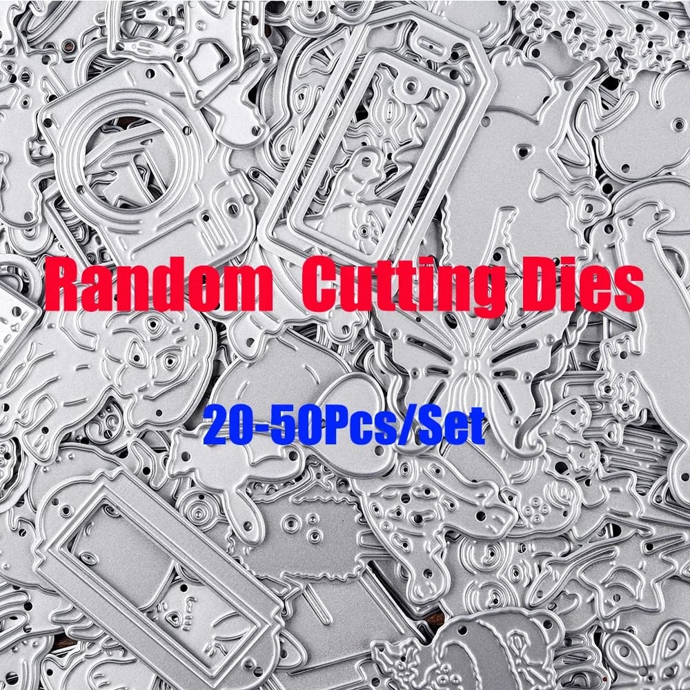 20-50Pcs/Bag Random Metal Cutting Dies for DIY Scrapbooking Cards Custom Selected Lucky Bag Craft Decor Die Cuts Designs