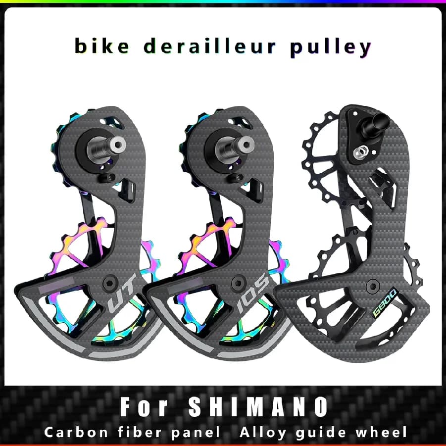 Carbon Fiber Pulley Set with Ceramic Bearings for Rear Derailleurs UT, Compatible with 105 5800 6800 Ultegra DURA ACE