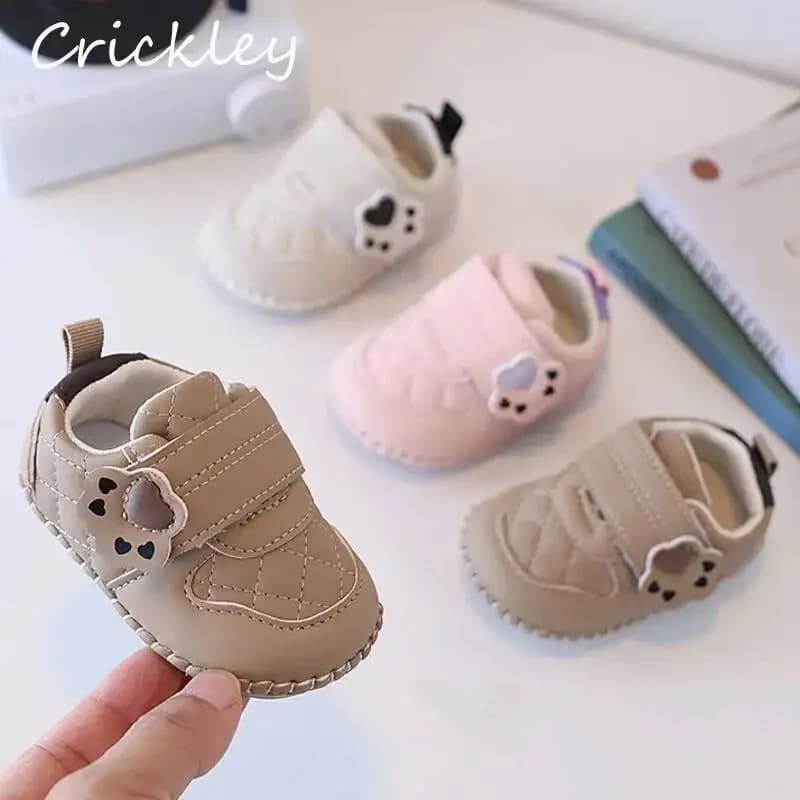 Solid Baby Boys Girls Casual Shoes PU Leather Hook Loop Infant Kids Sneakers Soft Bottom Children First Walk Shoes