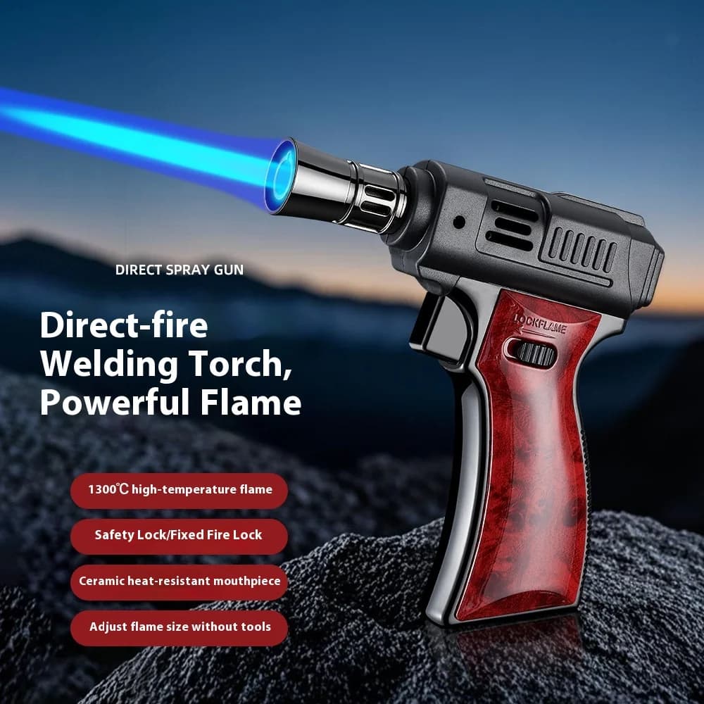 BBQ di fascia alta Barbecue Potente accendino a gas in metallo antivento Turbo Jet Blue Flame Torcia da cucina Accessori per fumatori di sigari Pistola