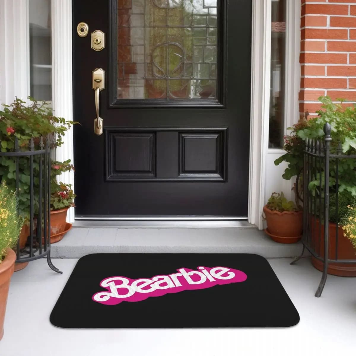 "Bearbie" Gay Bear Fun Logo Doormat Kitchen Entrance Home Floor Mat Anti-slip Carpet Rug for Bedroom Footpad Mats