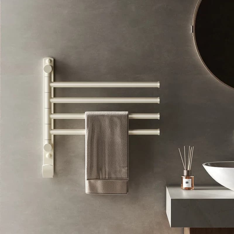 Porta asciugamani da bagno in ottone 180 ° Portasciugamani girevole Scaffale portaoggetti a parete resistente ai graffi Portasciugamani da bagno durevole