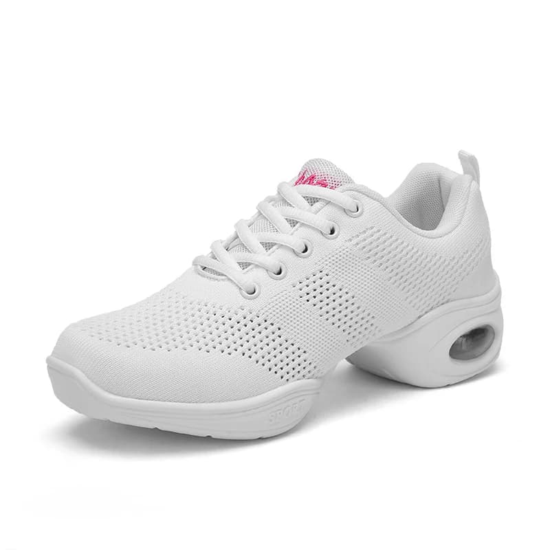 Women's Breathable Dance Shoes Fashion Knitted Mesh Jazz Shoes Girls Cushion Soft Bottom Dance Training Sneakers Size 34-41