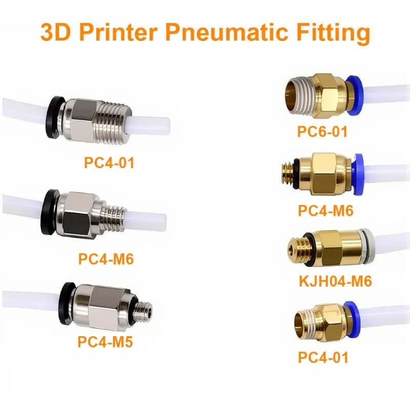 10 pz/lotto PC4-M6 Connettore Pneumatico-accoppiatore a Collegamento Rapido per Stampante 3D Bowden/alimentazione Remota, Adatto per Tubo PTFE da 1,75/3mm