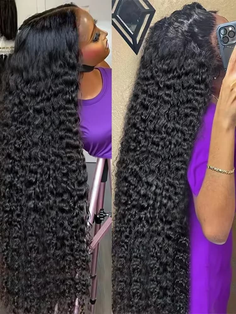 30 40 inches loose body wave 13x6 HD front Cambodian lace black human hair wig 100% 7x5 Glueless deep wave closure wigs half wigs