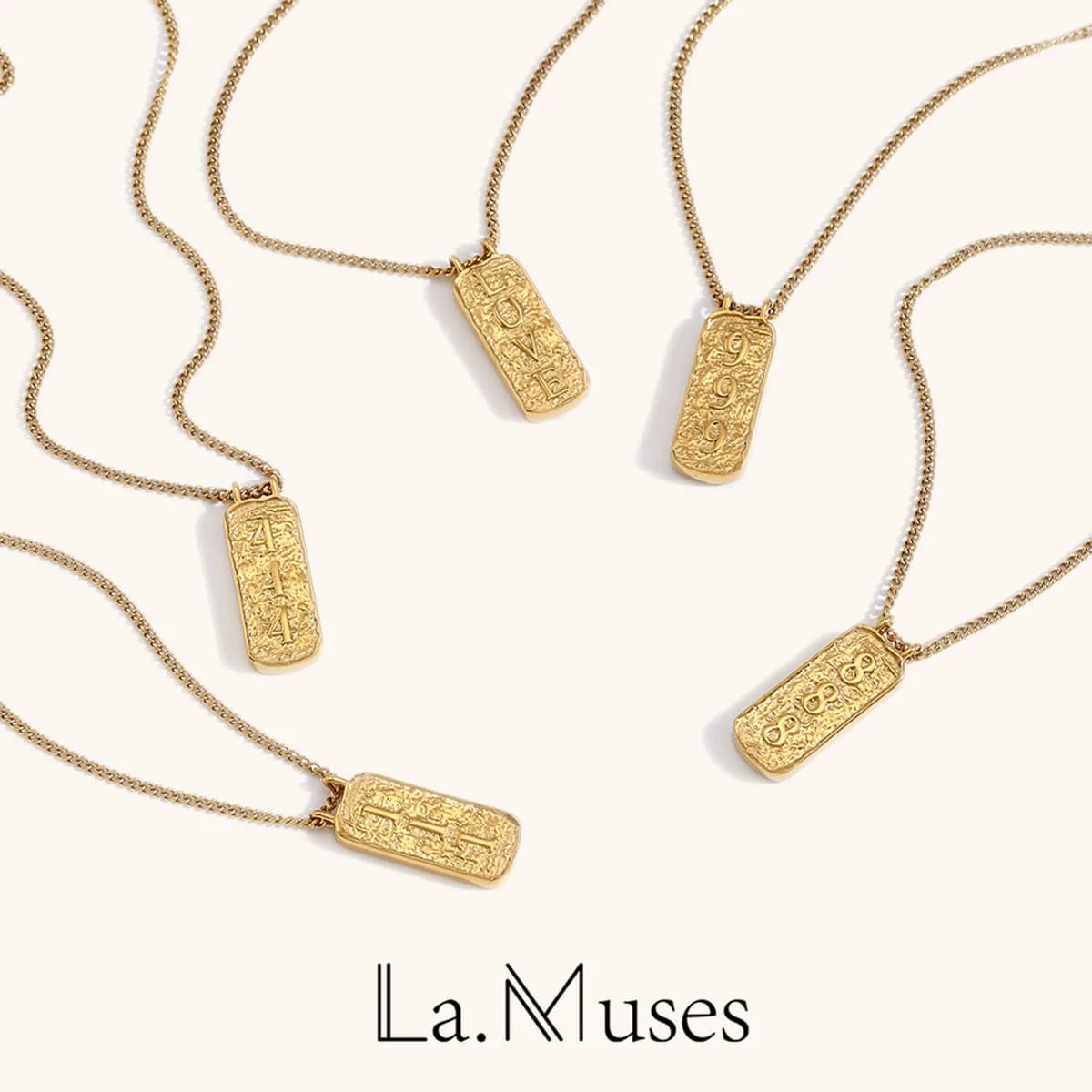 La. Muses Ciondolo con carta dei tarocchi digitale Collana da donna in acciaio inossidabile Accessorio regalo per gioielli da festa impermeabili