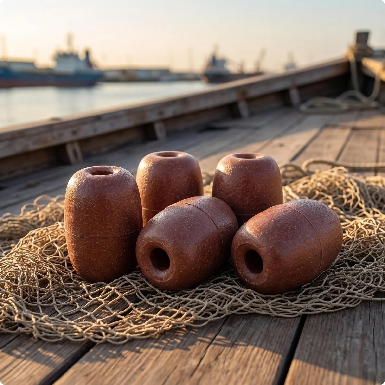 5 Pieces Lightweight Fishing Net Float | PVC Construction, Textured Non-Slip Surface, Cylindrical Float with Hole, for Outdoor