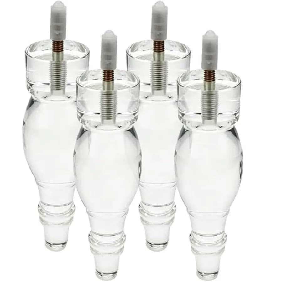 Gambe per Mobili in Acrilico Trasparente, Piedini per Divano in Lucite con Bullone M10 e Dado Flangiato, Rialzi Moderni per Tavoli e Divani