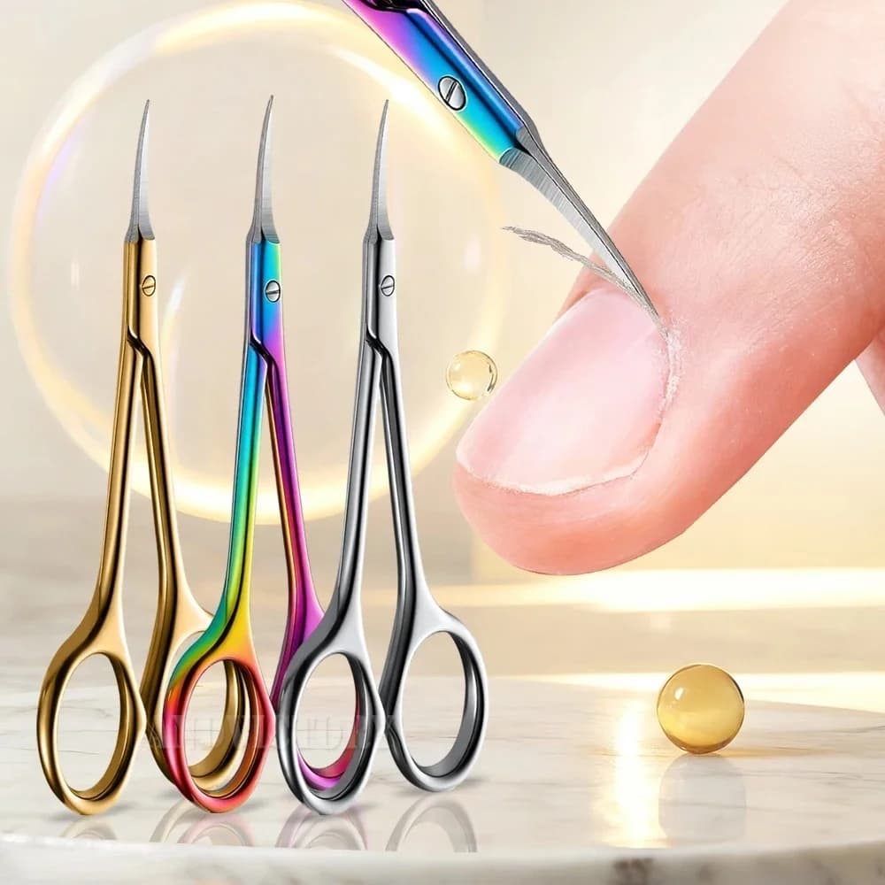 1Pc Precision Dead Skin Removal Scissors Sharp Curved Blades Multi Functional Nail Art Professional Scissors Dead Skin Remover